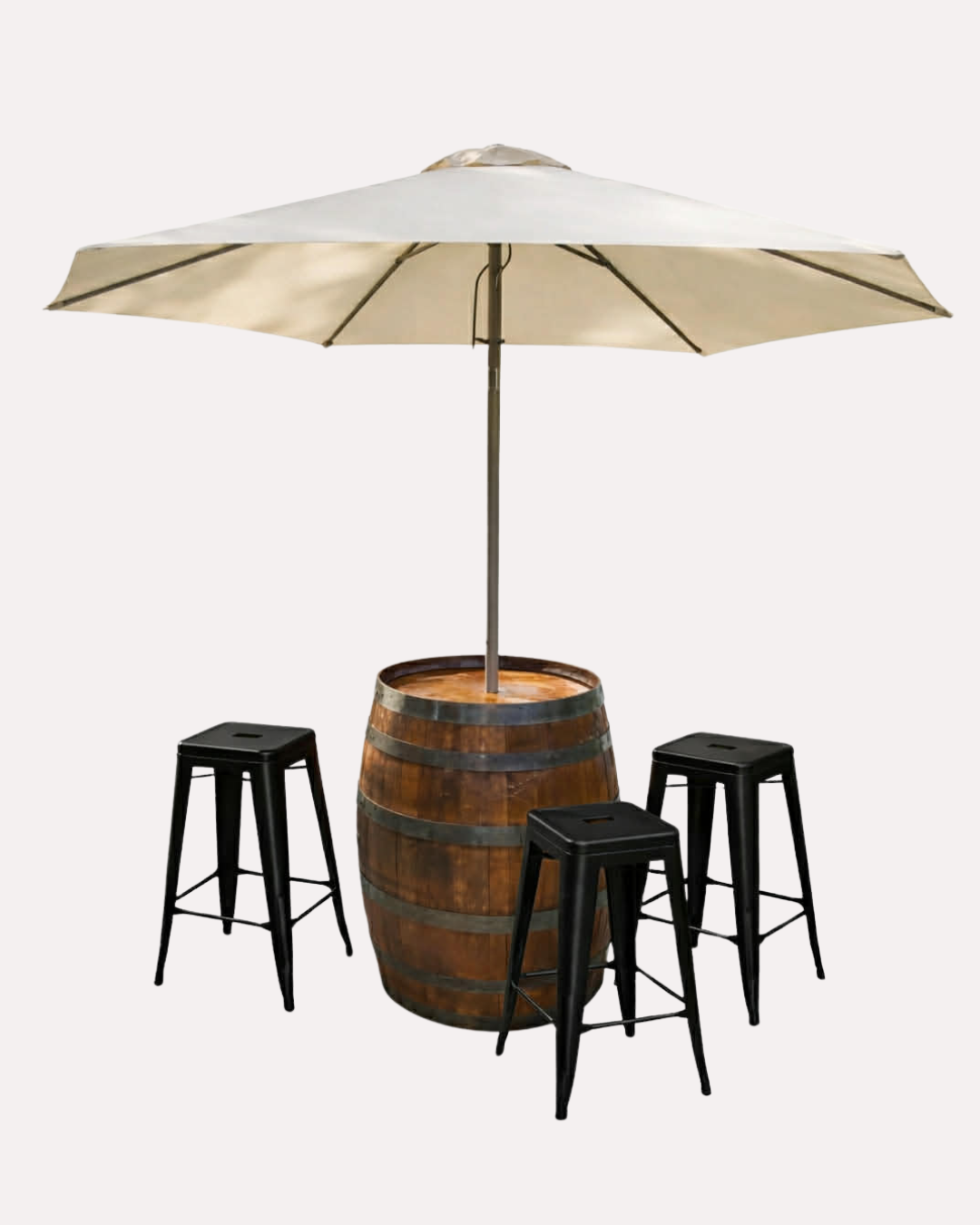 Umbrella Wine Barrel Package ~ Black