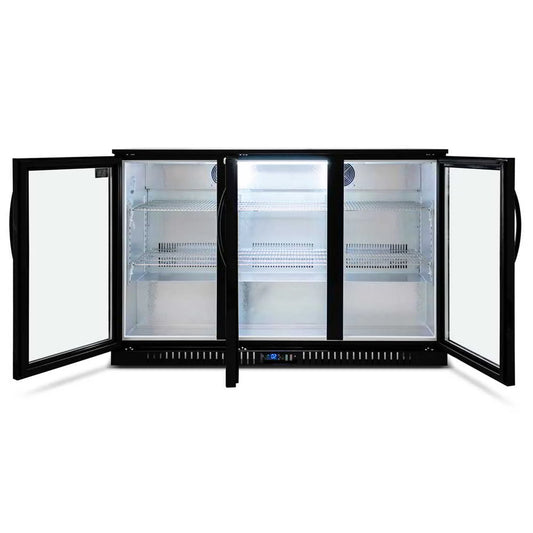 Black Three Door Bar Fridge