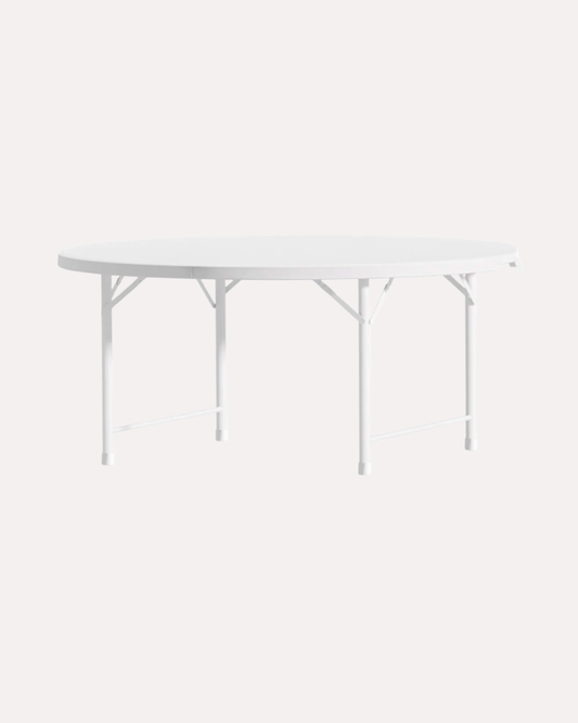White Round Trestle Table