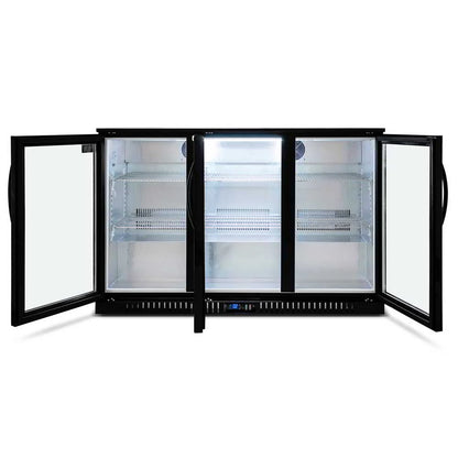 Black Three Door Bar Fridge